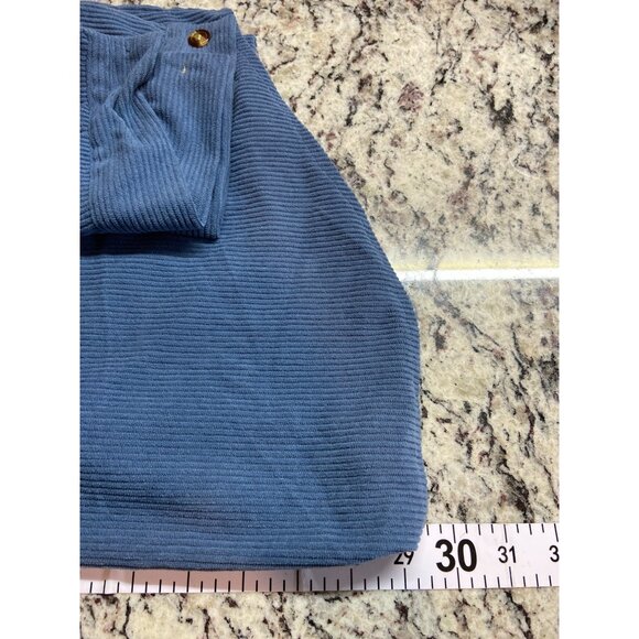 Womens Corduroy Button Up Shacket XXL Blue Oversized Casual Chic Minimilist - Picture 7 of 9